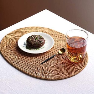 Wholesaler Eco-Friendly Minimalist <b>Rattan</b> <b>Placemat</b> Coaster Handwoven Plate Liner Table Mats King Craft Viet Carton - Product Image 5
