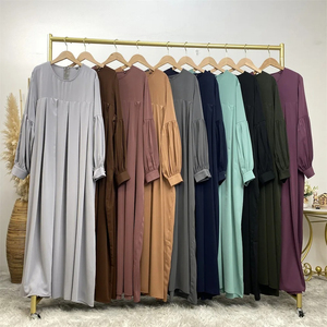 Abaya de Dubaï à manches chauve-souris pour femmes, couleur unie, design ample, style turc, taille unique, robe musulmane, vêtements, robes musulmanes - Product Image 5