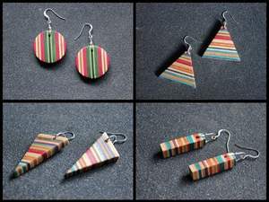 Boucles d'oreilles en bambou naturel Boucles d'oreilles tendance en rotin Boucles d'oreilles géométriques en raphia recyclable pour femmes à prix d'usine Logo personnalisé - Product Image 4