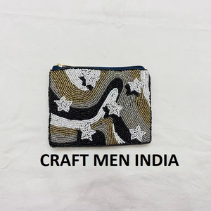 2025 Latest New Hot Selling Indian Handmade Beaded POUCH Coin <b>Purse</b> Zipper Closure Canvas Lining <b>for</b> Party Evening Hot <b>Girls</b> - Product Image 2