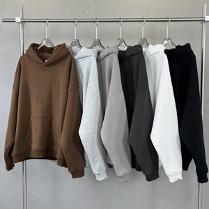 เสื้อฮู้ดฝรั่งเศสโอเวอร์ไซส์สำหรับผู้ชายและผู้หญิงเสื้อฮู้ดแบบครอปพิมพ์ลายปักลายเทอร์รี่ - Product Image 5