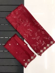 Hermoso Sari de seda para mujer con todo Jal Work of Water Sequence y Cutwork Fancy Border para fiesta todas las estaciones - Product Image 3