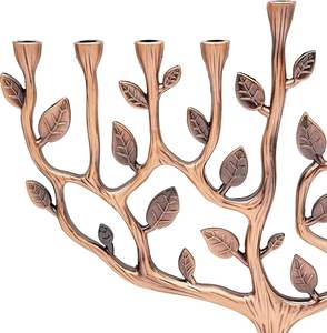 Soporte de vela Vintage Menorah Hanukah de diseñador creativo, portavelas de Hanukkah de lujo personalizado para Navidad para decoración del hogar - Product Image 4