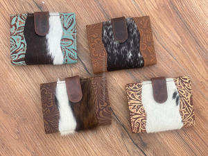 Nouveau design de pochette en cuir de fourrure de vachette véritable sculpture élégant multi-usages Offre Spéciale occidentale véritable peau de vache petits portefeuilles pour les femmes - Product Image 4