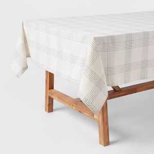 Cotton Open Plaid <b>Tablecloth</b> in <b>Black</b> Mittal Export - Product Image 2