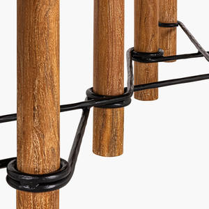 Modern Dining <b>Table</b> With Rustic Brown Matt Finish Solid Acacia Wooden Top Stunning Strong 9 <b>Legs</b> Beautiful Kitchen Dining <b>Table</b> - Product Image 6