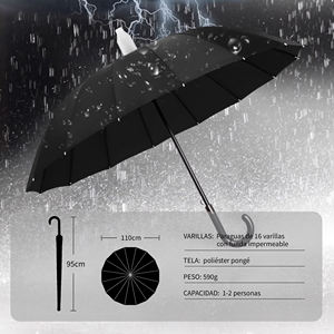 Paraguas Recto Extra Grande de 24K con Mango de Cuero Automático, Resistente al Viento, para Uso Personal y Empresarial, Personalizado de Fábrica, Semiautomático - Product Image 5