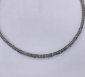 Collar de cuentas de neumático Heishi liso de labradorita gris Natural de 4mm y 6mm, collares de cuentas finas para mujeres y niñas, piedra de cristal de tendencia - Product Image 2