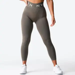 Lagging Yoga pakaian Gym lembut legging untuk wanita NVGTN pemasok Olive Sport mulus legging disesuaikan