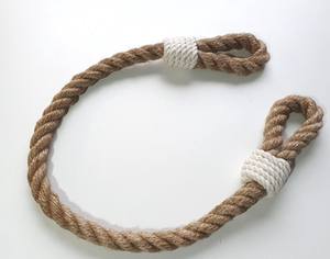 Atador de Cortinas de Yute Natural con Detalles de Algodón Blanco, Decoración Rústica y Moderna para Ventanas, Longitudes Personalizadas Disponibles - Product Image 3