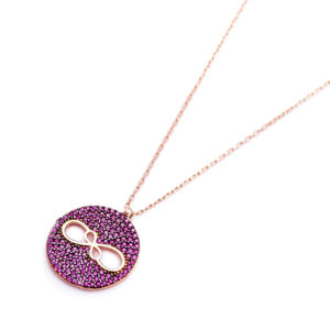 Ruby Stone Infinity Design Collier En Gros Turc À La Main 925 Bijoux En Argent Sterling - Product Image 2