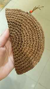 Sac à main en crochet d'été personnalisable de style bohème vintage sac de plage en paille noire en raphia en forme d'éventail coloré pour femmes - Product Image 3