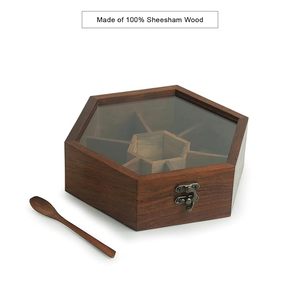 Grande boîte à épices en bois pour garder les épices fraîches et organisées, boîte de rangement pour épices de cuisine en bois chez AALIYAN IMPEX - Product Image 6