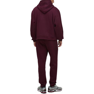 OEM High Quality High GSM French Terry Fleece Winter <b>Hoodie</b> ODM Solid <b>Burgundy</b> 100% Cotton <b>for</b> <b>Men</b> - Product Image 3