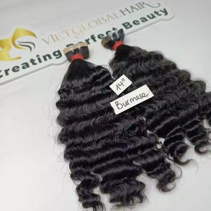 Paquetes de cabello vietnamita alineados con cutícula rizada birmana, cinta dibujada doble, Color Ombre, onda profunda suelta, estilo Yaki recto rizado - Product Image 1