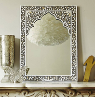 Miroir décoratif de luxe en nacre, artisanal indien, moderne, écologique, pour mariage, salle de bain, dressing, maison, hôtel