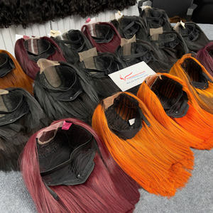 บ๊อบวิกผมคนสำหรับต่อผมตรงส่วนตรงกลางมีลูกไม้ใสขนาด2x4 - Product Image 5