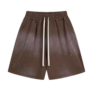 Pantalones cortos de algodón pesado para hombre personalizados 100% algodón sólido crudo dobladillo rasgado Streetwear cordón Cargo Joggers verano - Product Image 1
