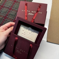 Boîte cadeau coulissante rose poudré personnalisée pour salon de beauté, coiffure, onglerie, bijoux, bons cadeaux, emballage élégant pour mariage