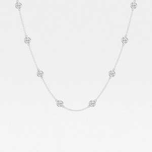 Collier de luxe en diamant rond de 400 carats cultivé en laboratoire, en or blanc 14 carats, bijoux fins faits à la main - Product Image 2