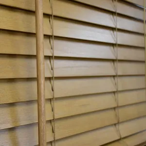 Motor Fauxwood PVC Wood Blind Horizontal Wooden Venetian Blind