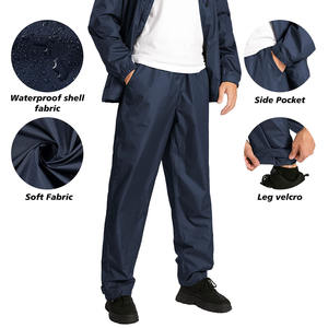 Vente en gros de combinaisons de pluie respirantes de couleur unie personnalisées pour hommes combinaison de pluie à col à capuche imperméable pour hommes - Product Image 4