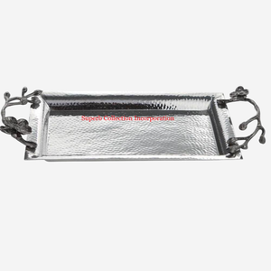 ถาดโลหะพร้อมด้ามกล้วยไม้ดีไซน์คลาสสิกถาดเสิร์ฟอาหารสำหรับใช้ในชีวิตประจำวันและโอกาสต่างๆ - Product Image 1