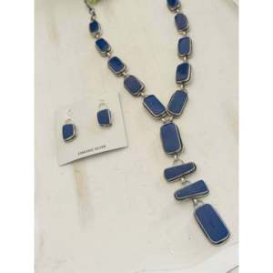 Ensemble de colliers géométriques Randy Billy en lapis-lazuli et argent sterling pour les occasions de cadeaux - Product Image 4
