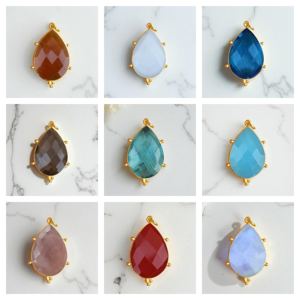 Poire Facettes Quartz Fumé Pierre Précieuse Charme Pendentif-Designer De Mode Pendentif Bijoux-925 Argent Charmes Pour La Vente En Gros - Product Image 2