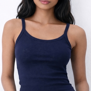 Camiseta sin Mangas de Algodón Acanalado para Mujer, Ajustada, Elástica, Informal - Product Image 4
