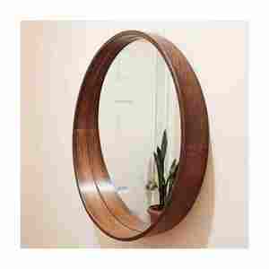 Espejos de pared decorativos con marco de madera redondo moderno hechos a mano en la India con nuevo diseño y calidad de exportación - Product Image 3