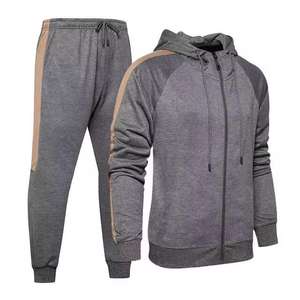 Ropa deportiva de invierno Color sólido Personalizar Logo Impresión Hombres Fleece Transpirable Bajo MOQ Último estilo Chándales para la venta - Product Image 4