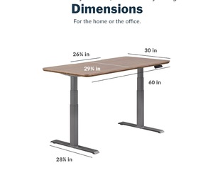 Escritorio Eléctrico Ajustable de 60"x30", Mesa de Computadora Rectangular para Oficina en Casa, Estación de Trabajo con Panel de Madera - Product Image 3