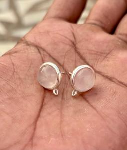 925 Sterling <b>Silver</b> Morganite <b>Stud</b> <b>Earring</b> , Beautiful Women <b>Earring</b> , Pink Stone <b>Earring</b> . - Product Image 4