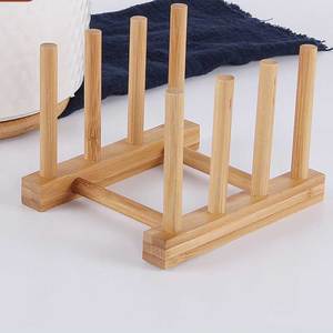 Piring penyimpanan dapur barang baru, dudukan rak panci bambu, tutup panci Organizer - Product Image 6