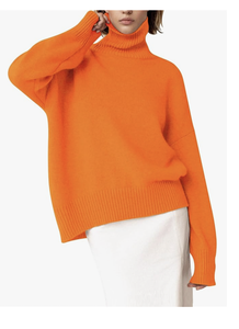 เสื้อสเวตเตอร์คอเต่า แขนยาว ทรงหลวม ถักไหมพรม ปลายเสื้อไม่เท่ากัน ดีไซน์ใหม่จากโรงงานในบังกลาเทศ รับทำโลโก้ตามสั่ง - Product Image 4