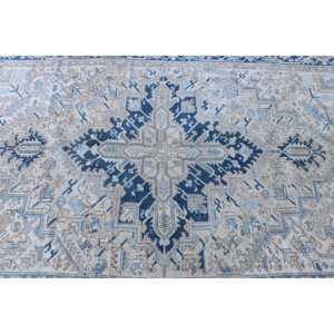 Alfombra Turca Vintage, Alfombra de Lana Azul Camuflaje de 5.7x8.7 pies - Product Image 5