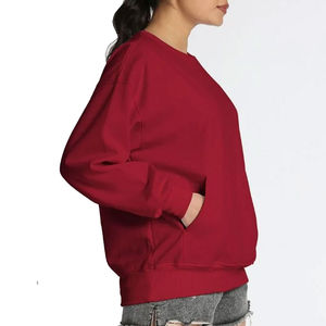 Sudaderas con Capucha Personalizadas de Felpa Francesa con Hombros Caídos y Cuello Alto, Sudaderas de Algodón de Alta Calidad con Cuello Redondo, Estilo Urbano de Invierno para Mujer - Product Image 6