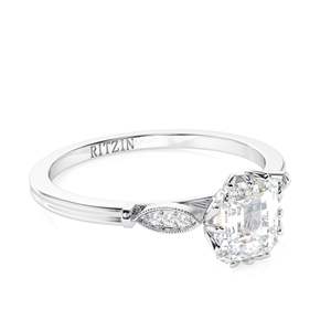 1.50CT Esmeralda Diamante 7 Piedra Anillo de compromiso para mujer - Product Image 2