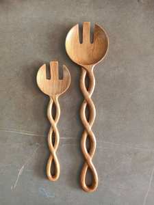 Utensilios de madera diseñados en Vietnam, juego de utensilios de cocina hechos a mano con soporte, cucharas, cucharones y soporte para ensalada, herramienta de vajilla de madera - Product Image 6