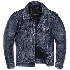 Nueva chaqueta de cuero de piel de vaca para hombre, chaquetas de cuero genuino natural de primavera para motocicleta, abrigo corto ajustado, chaquetas para el S-6XL - Product Image 2