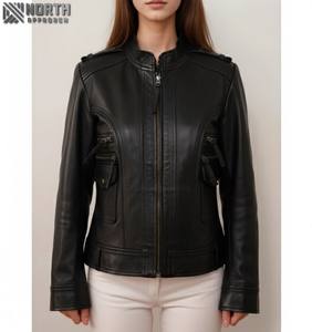 Hot Selling Fashion Casual <b>Hip</b> Hop Winter Women Breathable Leather Jacket Women Fashionable Leather Jacket Custom Leather Jacket - Product Image 1
