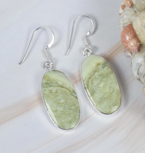 Handmade 925 Sterling <b>Silver</b> Oval <b>Earring</b> Green Opal Gemstone October Birthstone Green Opal Gemstone Factory Price - Product Image 4