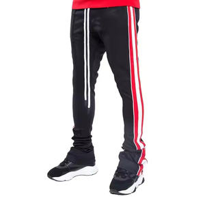 Pantalon de pile de broderie en détresse de haute qualité pantalon à cordon de serrage bloc de couleur pantalon de survêtement évasé à coupe ample pantalon de survêtement à jambes larges - Product Image 2