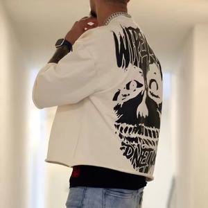 เสื้อยืดโอเวอร์ไซส์ผู้ชาย ผ้าหนา 280 กรัม ผ้าฝ้าย 100% ถักลายตัวอักษร พิมพ์โลโก้ตามสั่ง พิมพ์ลายดิจิตอล ทรงไหล่ตก - Product Image 4