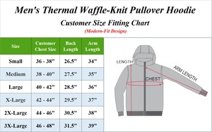 Men's 100% Cotton Casual Waffle Knit Fleece Breathable <b>Thermal</b> Pullover <b>Hoodie</b> (Autumn S-3XL 430g Regular Fit) - Product Image 6