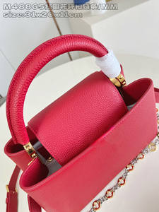 Sac à main chaîne en cuir texturé lychee, style 2025, couleur contrastée, rouge, sac bandoulière haut de gamme - Product Image 6