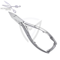 Coupe-ongles à ressort en acier inoxydable de qualité supérieure, à manche courbé, avec verrou, pour cuticules, manucure, pédicure, doigts, bébés, larges