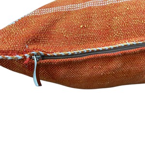 Housse de coussin carrée géométrique orange brodée, style bohème, en coton fait main, écologique, personnalisable, avec fermeture enveloppe, pour la décoration intérieure - Product Image 4