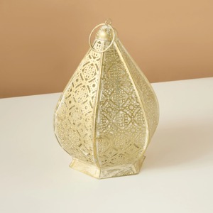 Linterna grave de aluminio con motivo de hojas Colores personalizados Decoración interior y exterior para el hogar y el jardín Diseño clásico relámpago - Product Image 1